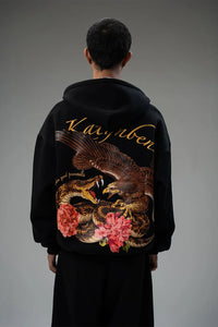 Kathnbenz Oversized Black Zipper Hoodie - Dominion