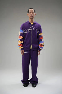 Kathnbenz Oversized Purple Zipper Hoodie - Psil