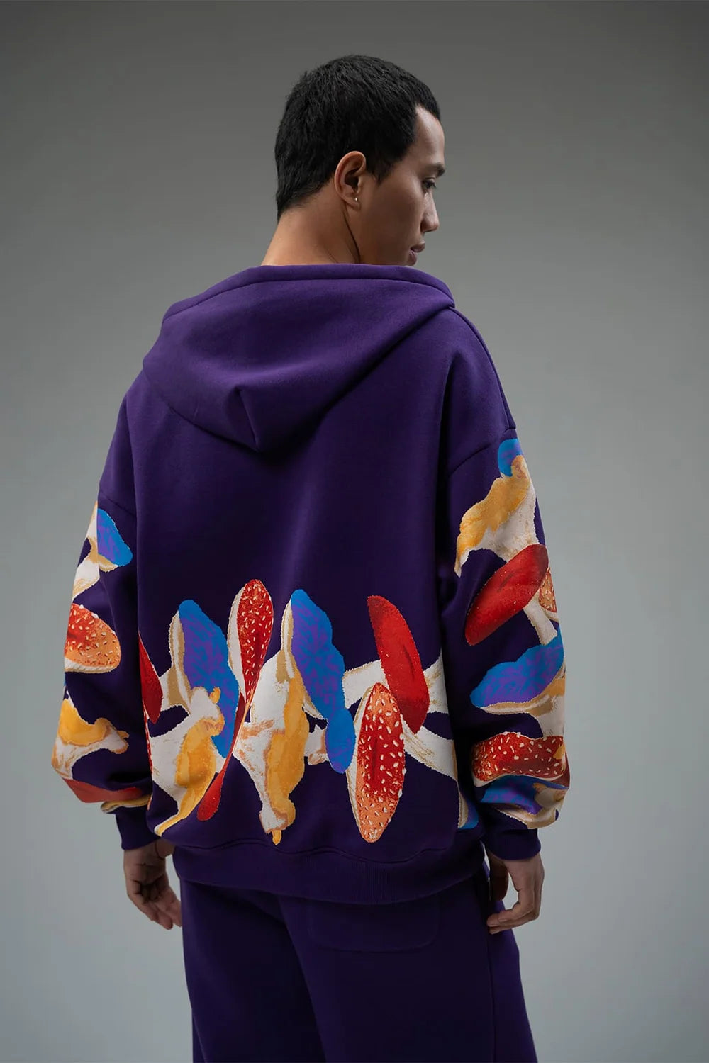 Kathnbenz Oversized Purple Zipper Hoodie - Psil