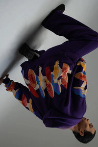 Kathnbenz Oversized Purple Zipper Hoodie - Psil