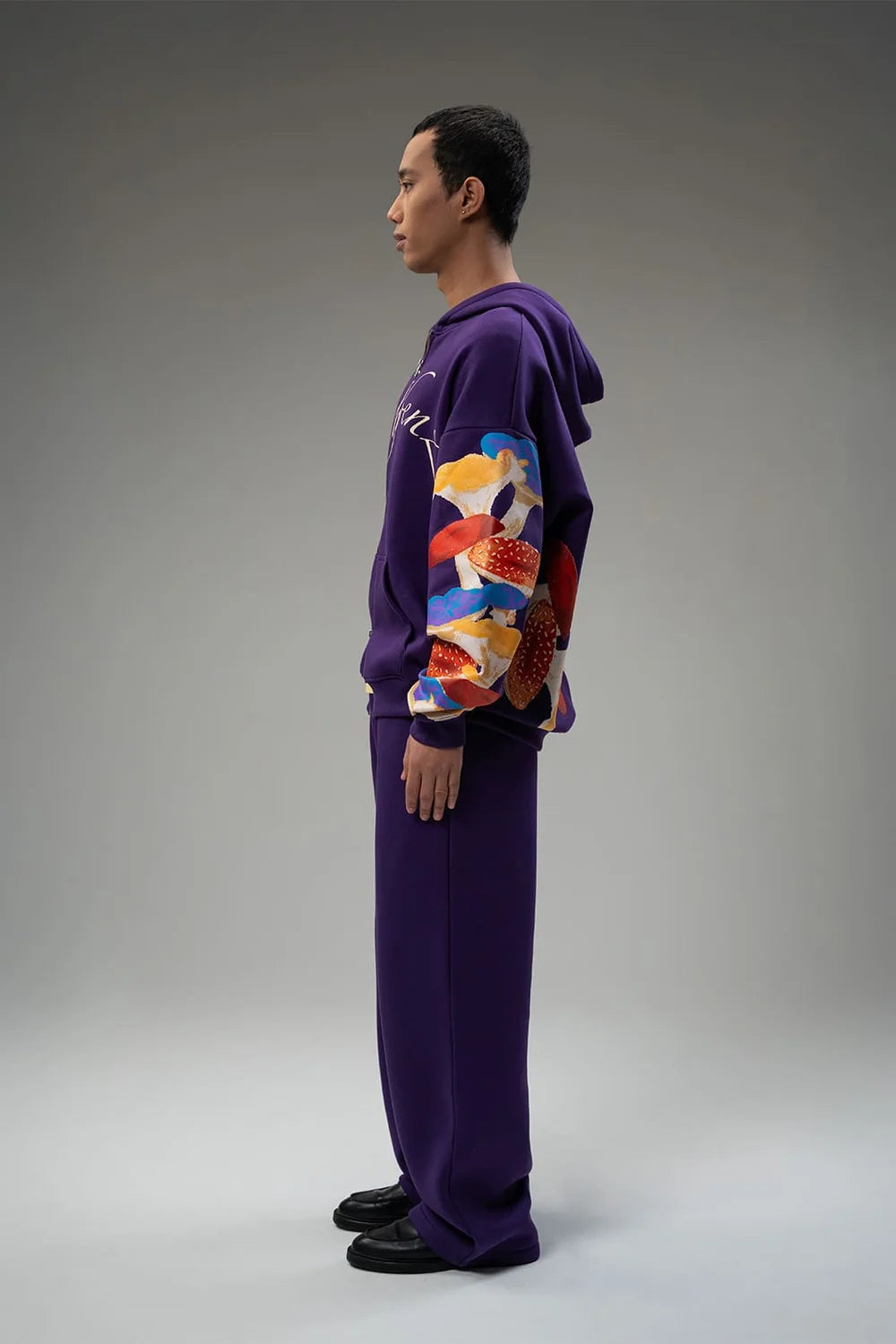 Kathnbenz Oversized Purple Zipper Hoodie - Psil