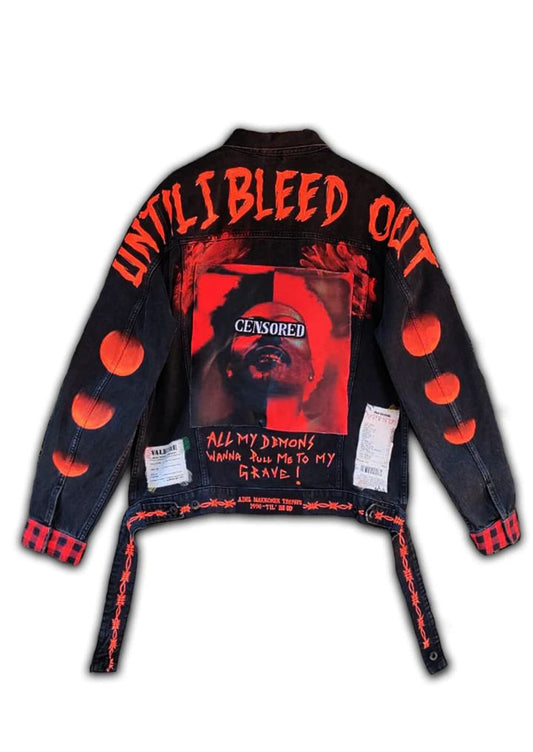 Valkyre Clothing Unisex 'The Weeknd Until I Bleed Out' Denim Jacket