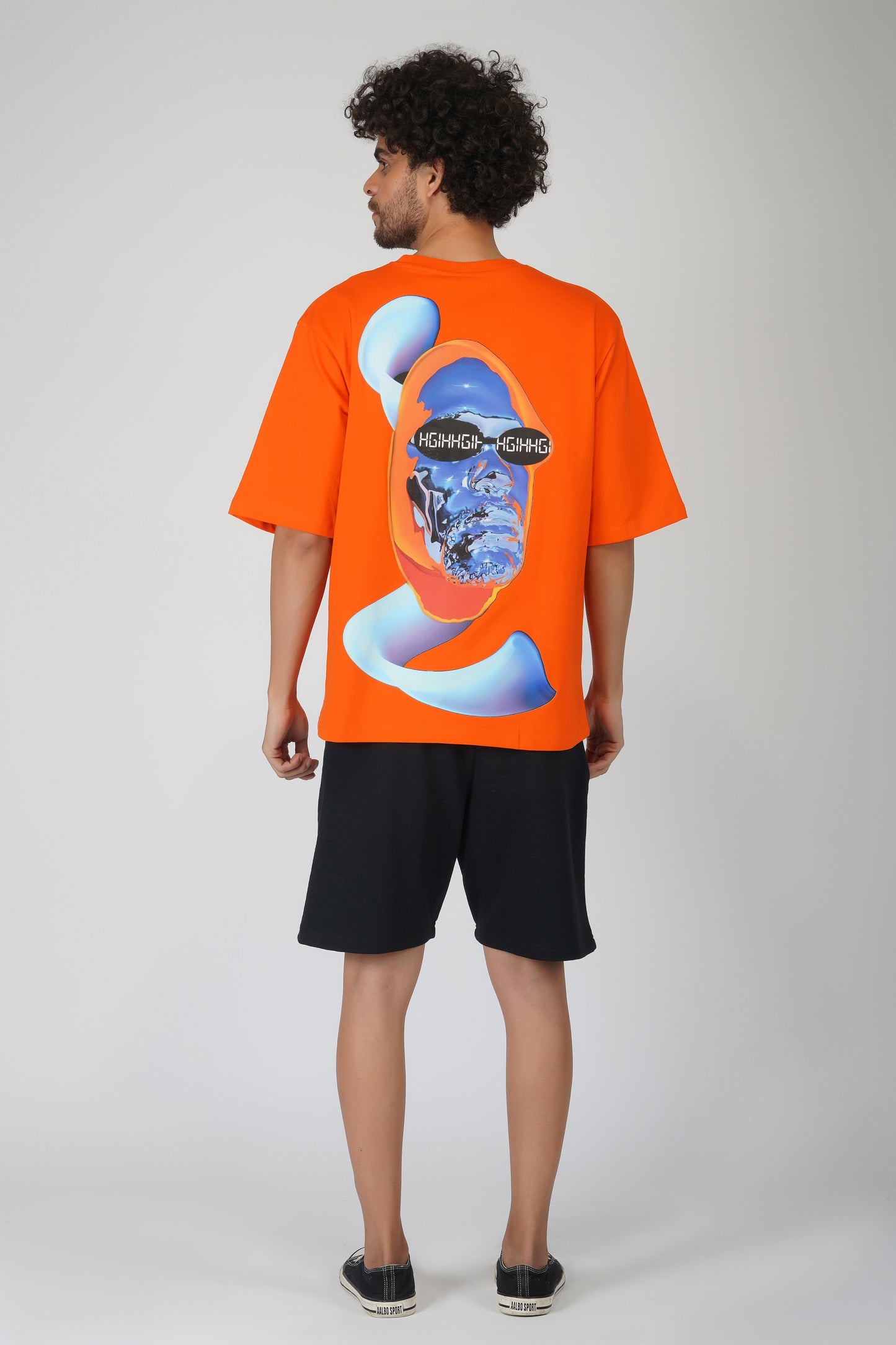Techno Face Graphic Oversize T-Shirt