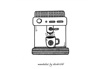 Mandalas by Divrisht 'The Coffee Machine' Postcard