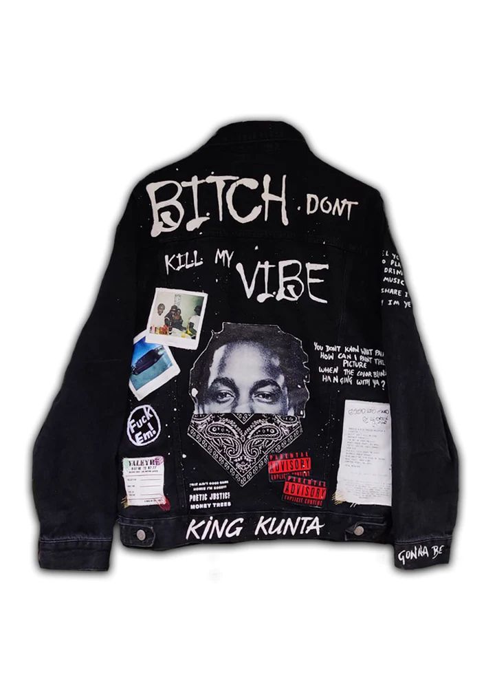Valkyre Clothing Unisex 'Kendrick Lamar-Bitch Don't Kill My Vibe' Denim Jacket