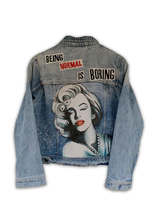 Valkyre Clothing Women's 'Marilyn Monroe-Normal is Boring' Denim Jacket