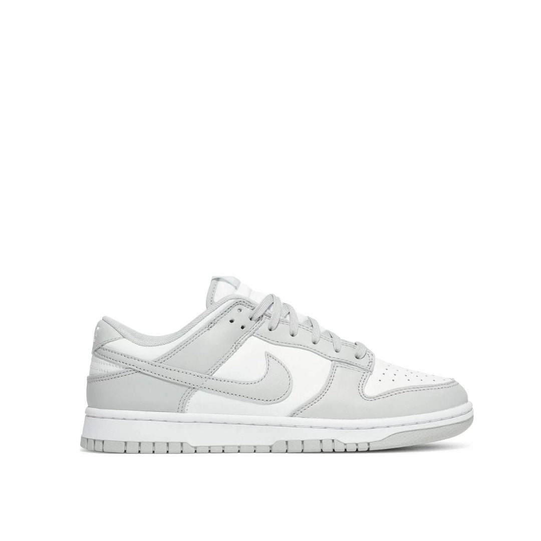 side view of Nike Dunk Low 'Grey Fog'; right pair