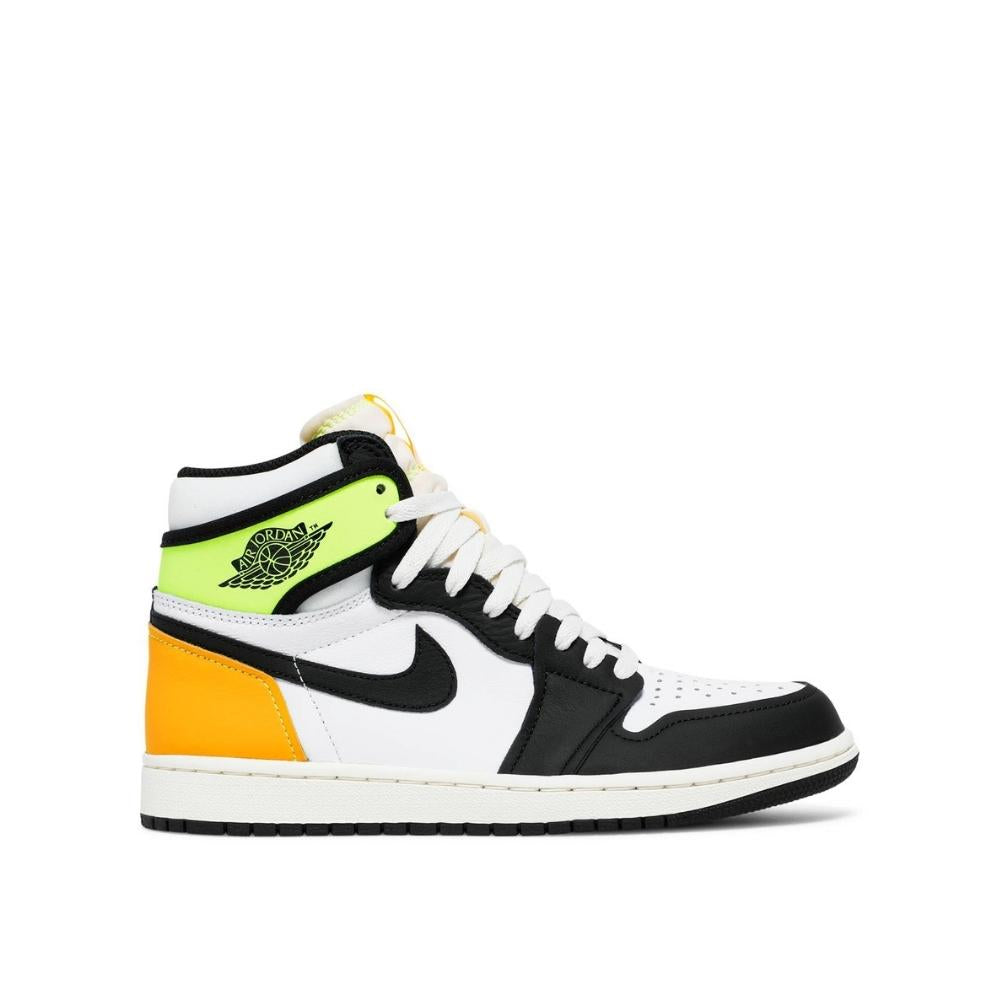 Side view of Air Jordan 1 High Volt Gold