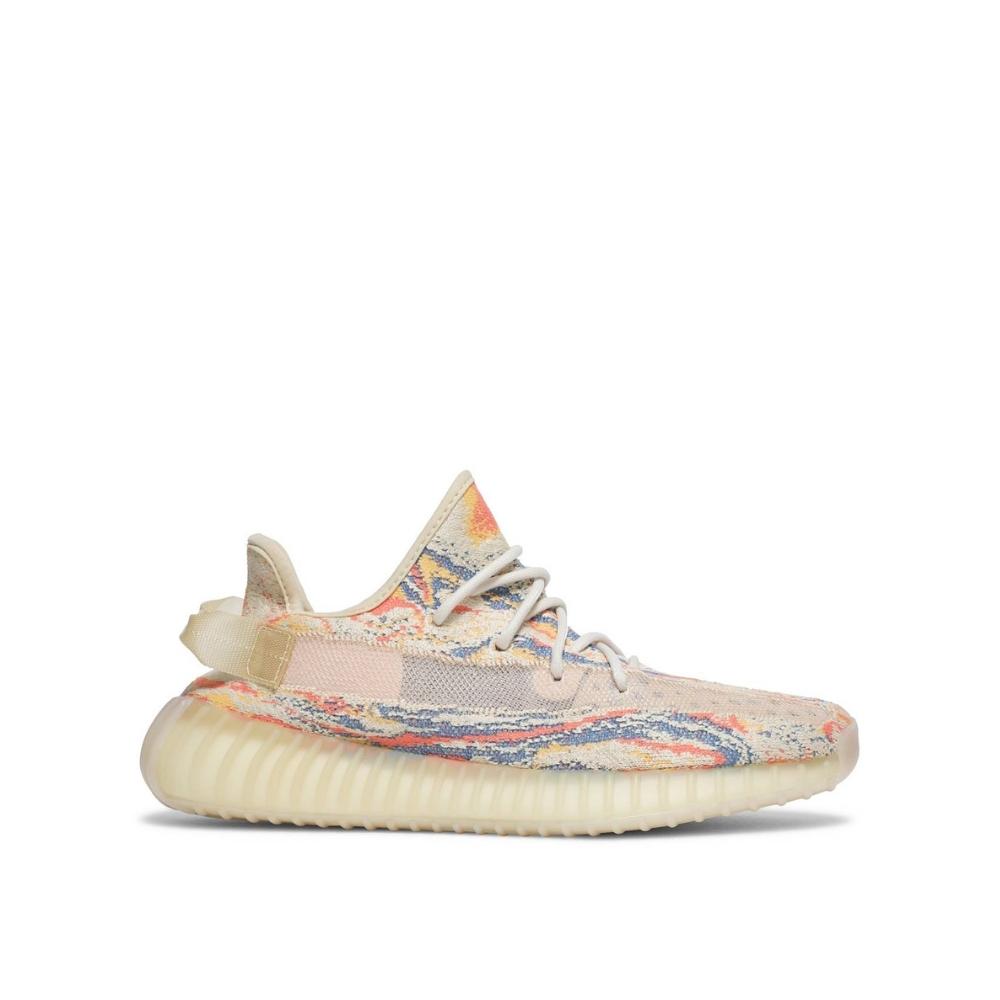 Side view of Adidas Yeezy 350 V2 MX OAT; right pair