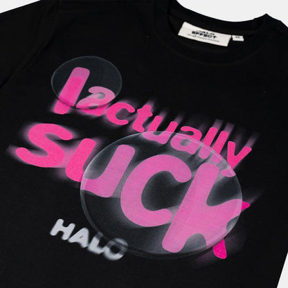 Halo Effect Unisex 'I Actually Suck' Black T-shirt