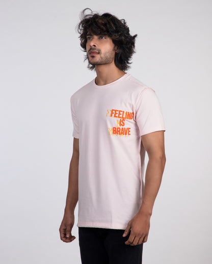 WalaWali Unisex 'Feeling is Brave' Graphic Slim Fit Tee