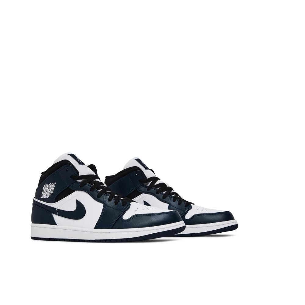 Angled view of Air Jordan 1 Mid 'Armory Navy'