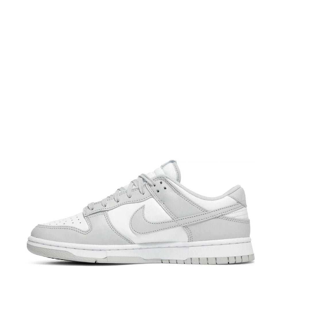 side view of Nike Dunk Low 'Grey Fog'; left pair