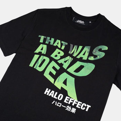 Halo Effect Unisex 'That was a bad Idea' Black T-Shirt