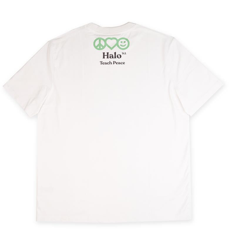 Halo Effect Unisex 'Teach Peace' White T-shirt