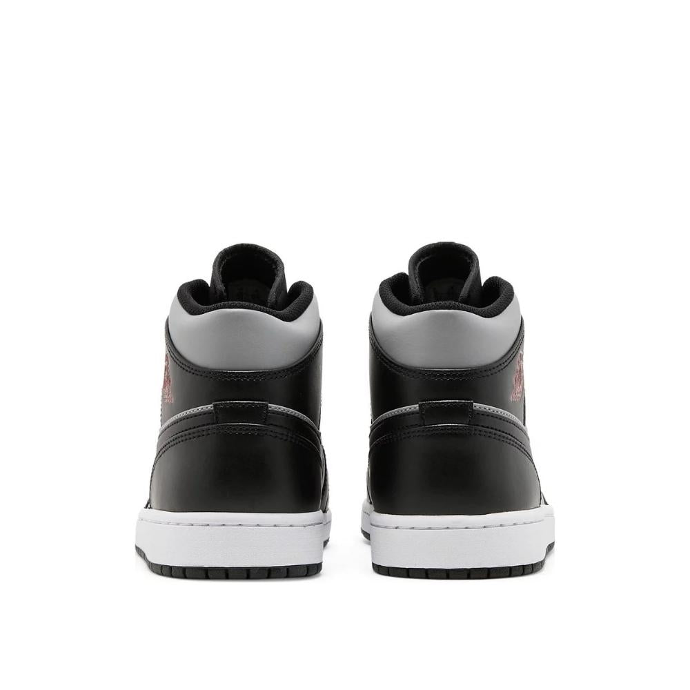 Back heel view of Air Jordan 1 Mid Shadow