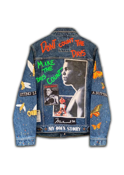 Valkyre Clothing Unisex 'Muhammed Ali Make the Days Count' Denim Jacket