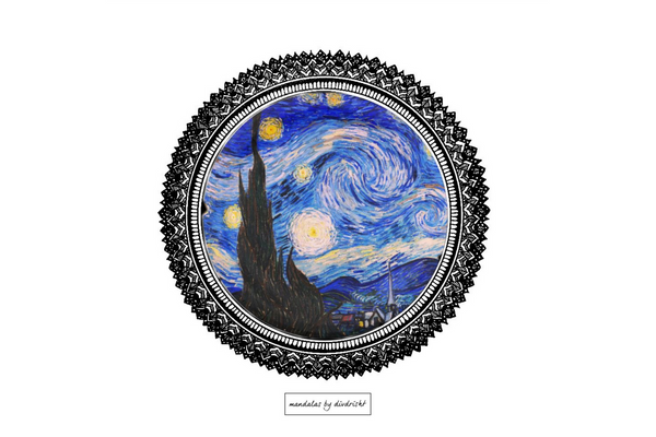 Mandalas by Divrisht 'Starry Night Inspired' Postcard - reference