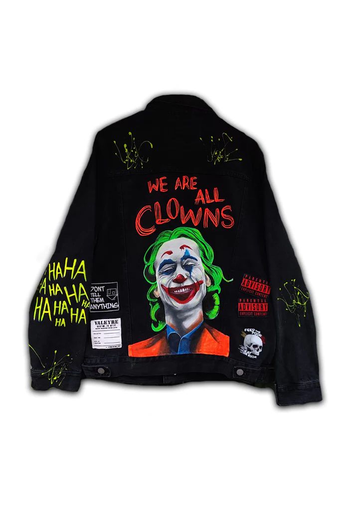 Valkyre Clothing Unisex 'Joker We are all Clowns' Denim Jacket