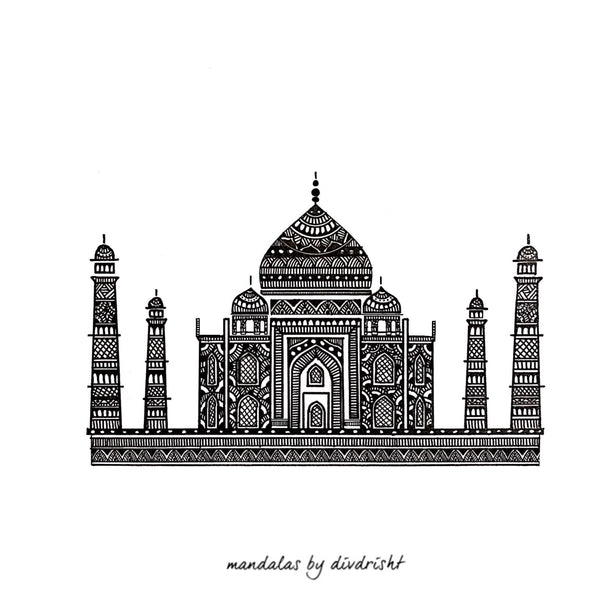 Mandalas by Divrisht 'The Taj Mahal' Postcard - reference