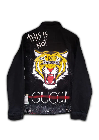 Valkyre Clothing Unisex 'This is not Gucci-Bootleg Edition' Denim Jacket