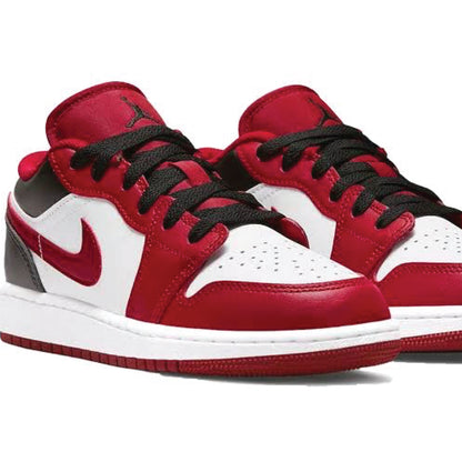 Closeup of Air Jordan 1 Low Bulls