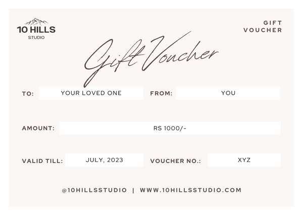 10 Hills Studio E-Gift Voucher
