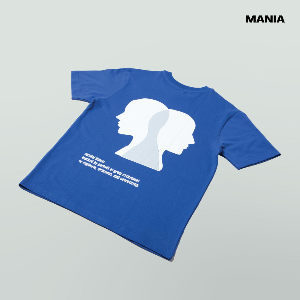 Mania Unisex Blue "Duality" Oversize Tee