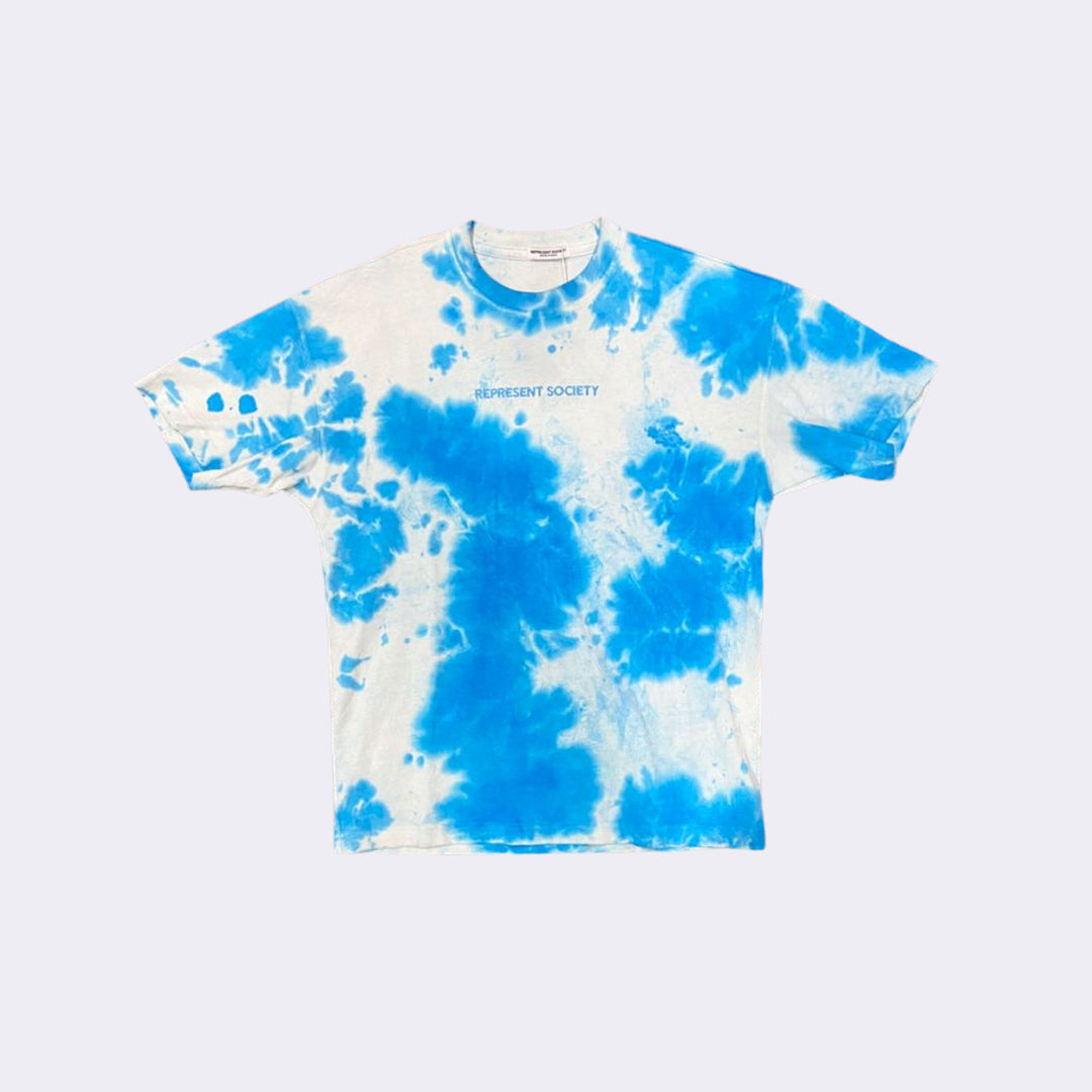 Represent Society Blue & White Tie Dye T-shirt