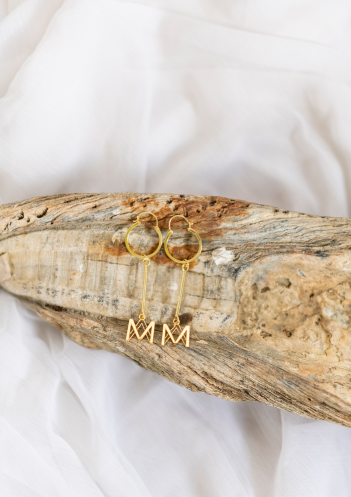 Michelle Alexander 'Signature' Long Logo Earrings