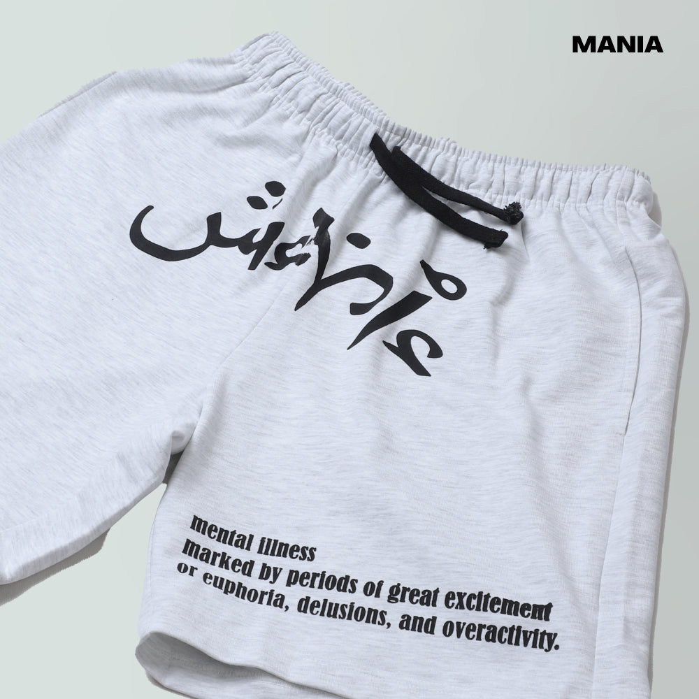Mania Unisex Melange Grey 'Definition' Shorts