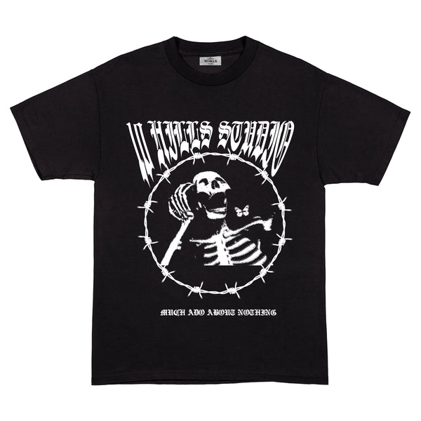 Front view of 10 Hills Studio Unisex 'Lovers Paradise' Black Boxy T-Shirt - reference