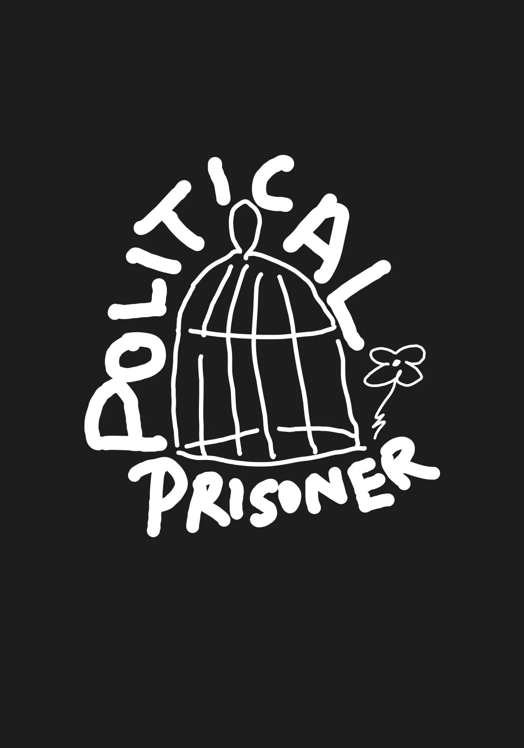 WalaWali Unisex Black 'Political Prisoner' Boxy Tee