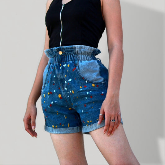 Printed Paperbag Shorts by The Three