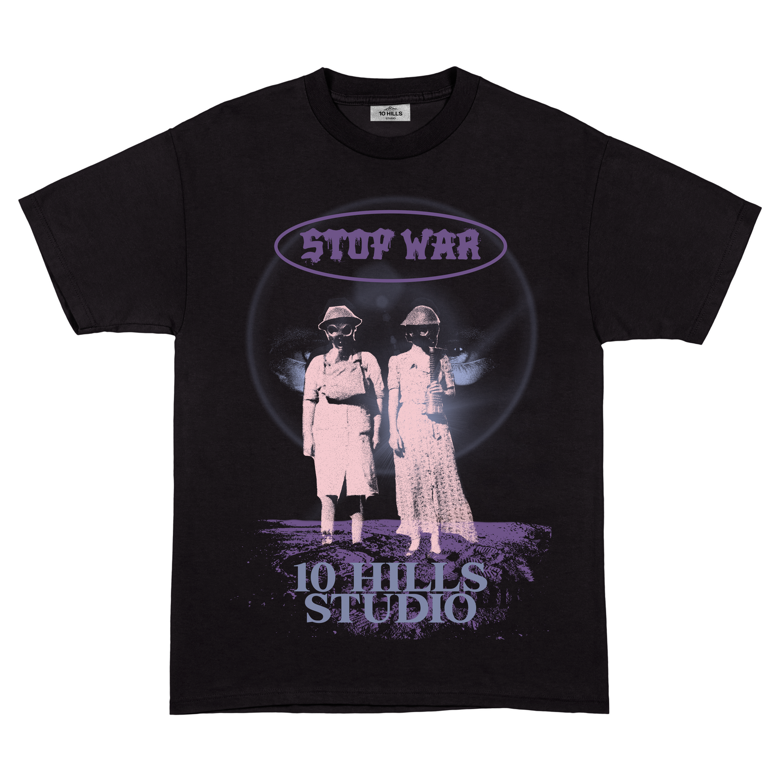 10 Hills Studio Unisex 'Stop War' Black Boxy T-shirt