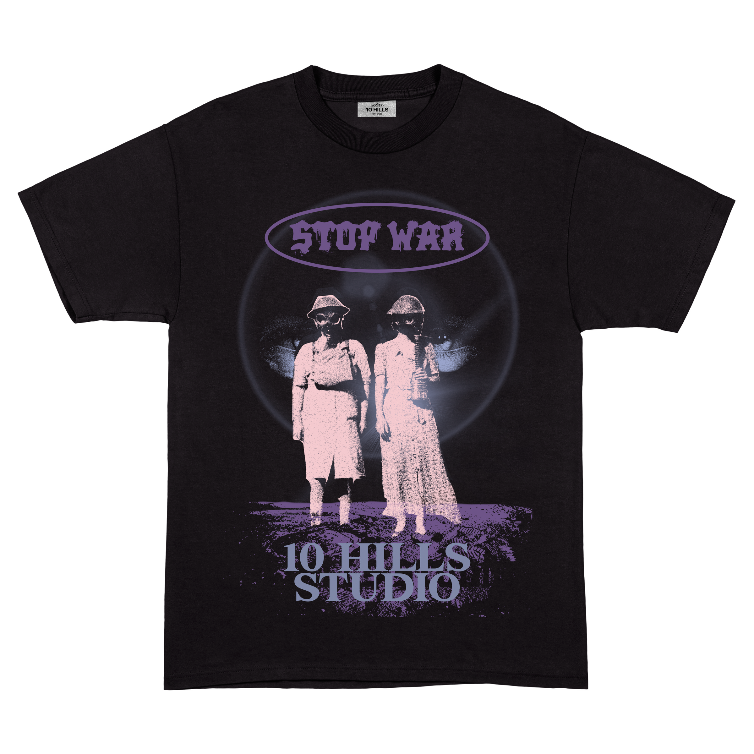 10 Hills Studio Unisex 'Stop War' Black Boxy T-shirt
