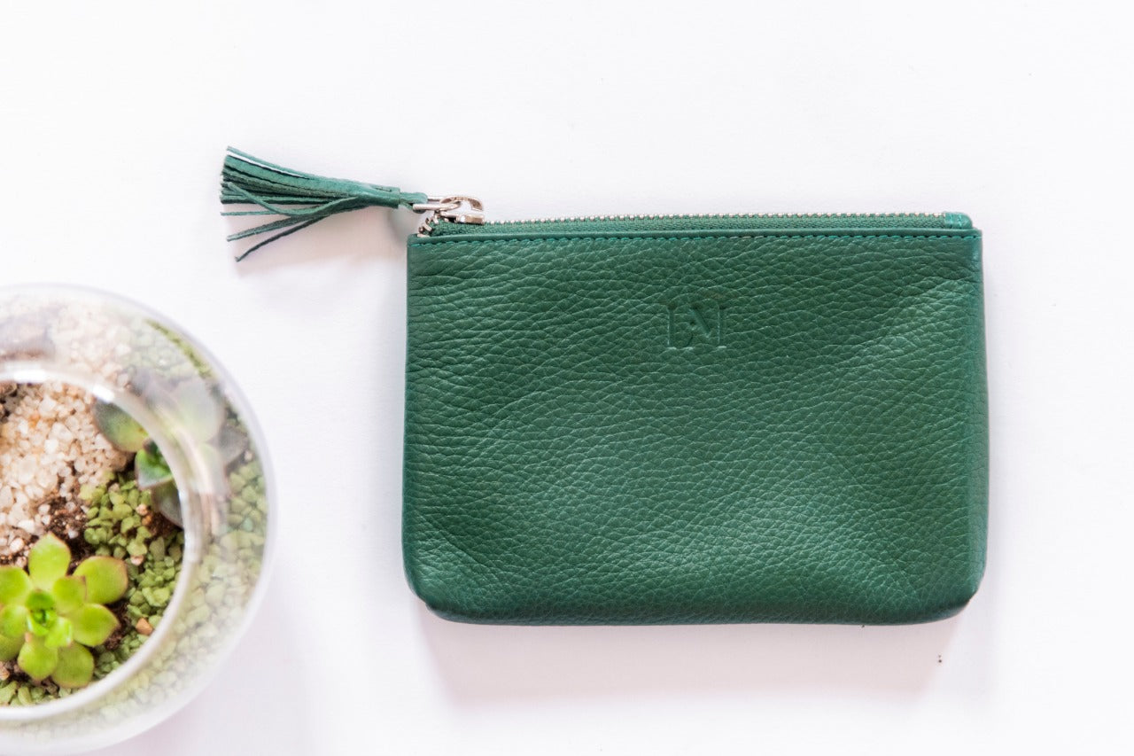 Le Mira 'The Pompon' Genuine Leather Pouch