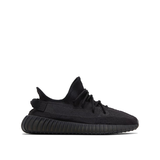 Side view of Adidas Yeezy 350 Onyx; right pair