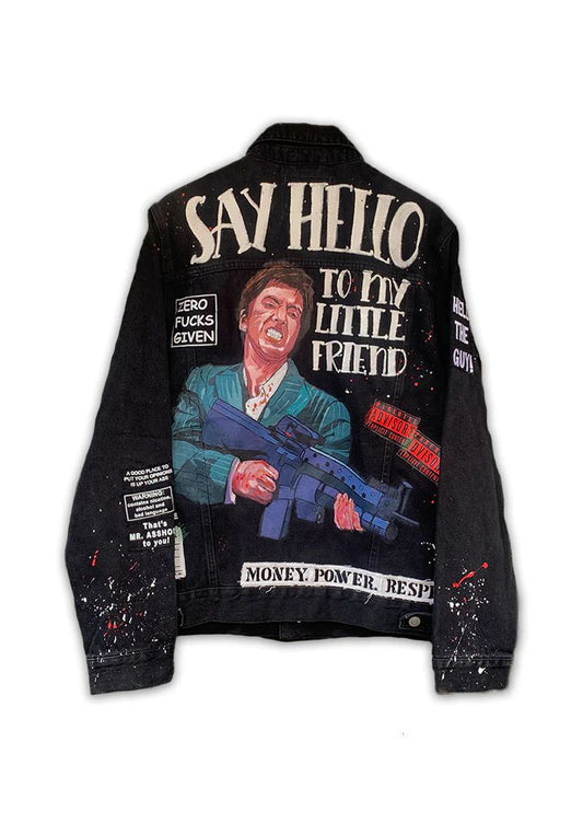 Valkyre Clothing Unisex 'Scarface - Say Hello to my Little Friend' Denim Jacket