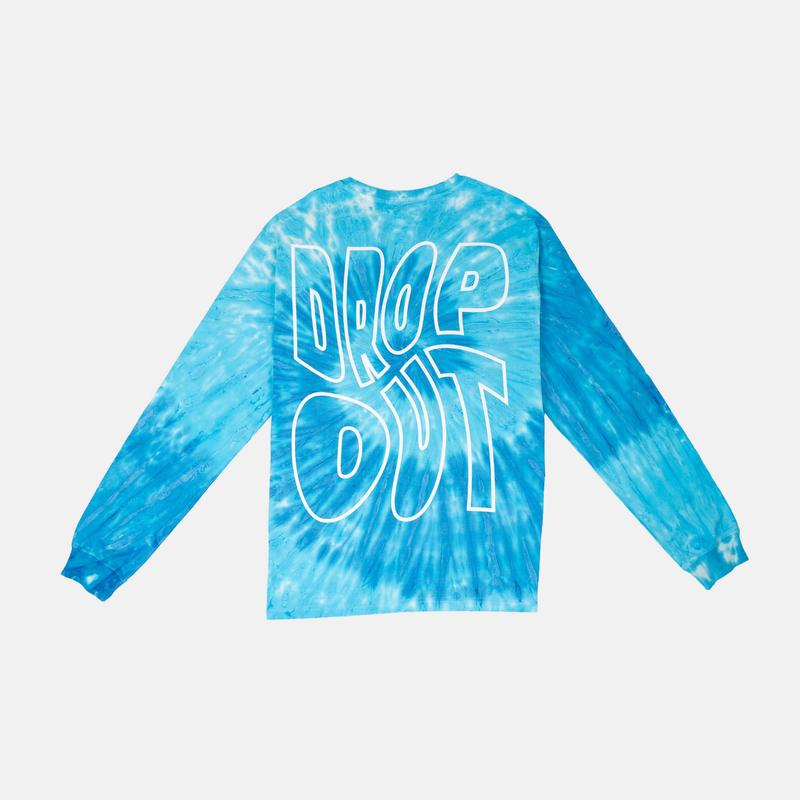 Halo Effect Drop-out Tie Dye Blue Full Sleeve T-Shirt