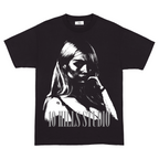 Front view of 10 Hills Studio Unisex 'Hot Girl' Boxy Black Tee