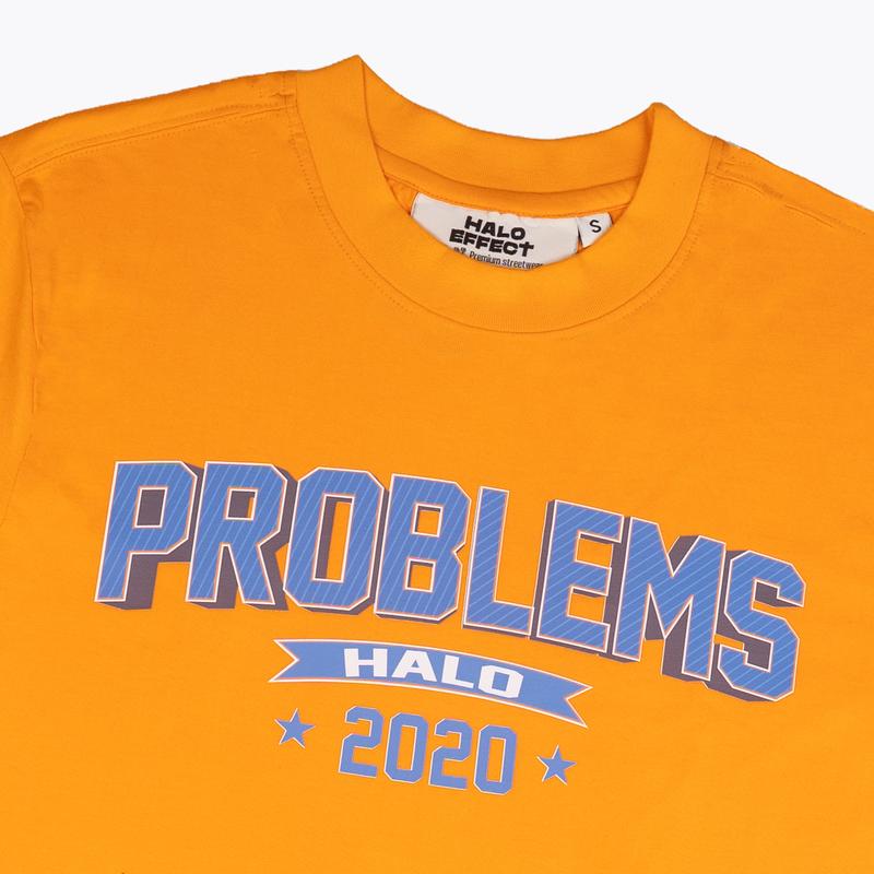 Halo Effect Unisex 'Problems' Orange T-Shirt