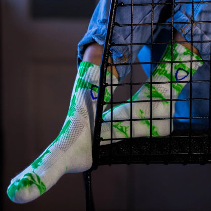 Helios Styocks Tie & Dye Ankle Length Cushion Socks - Green