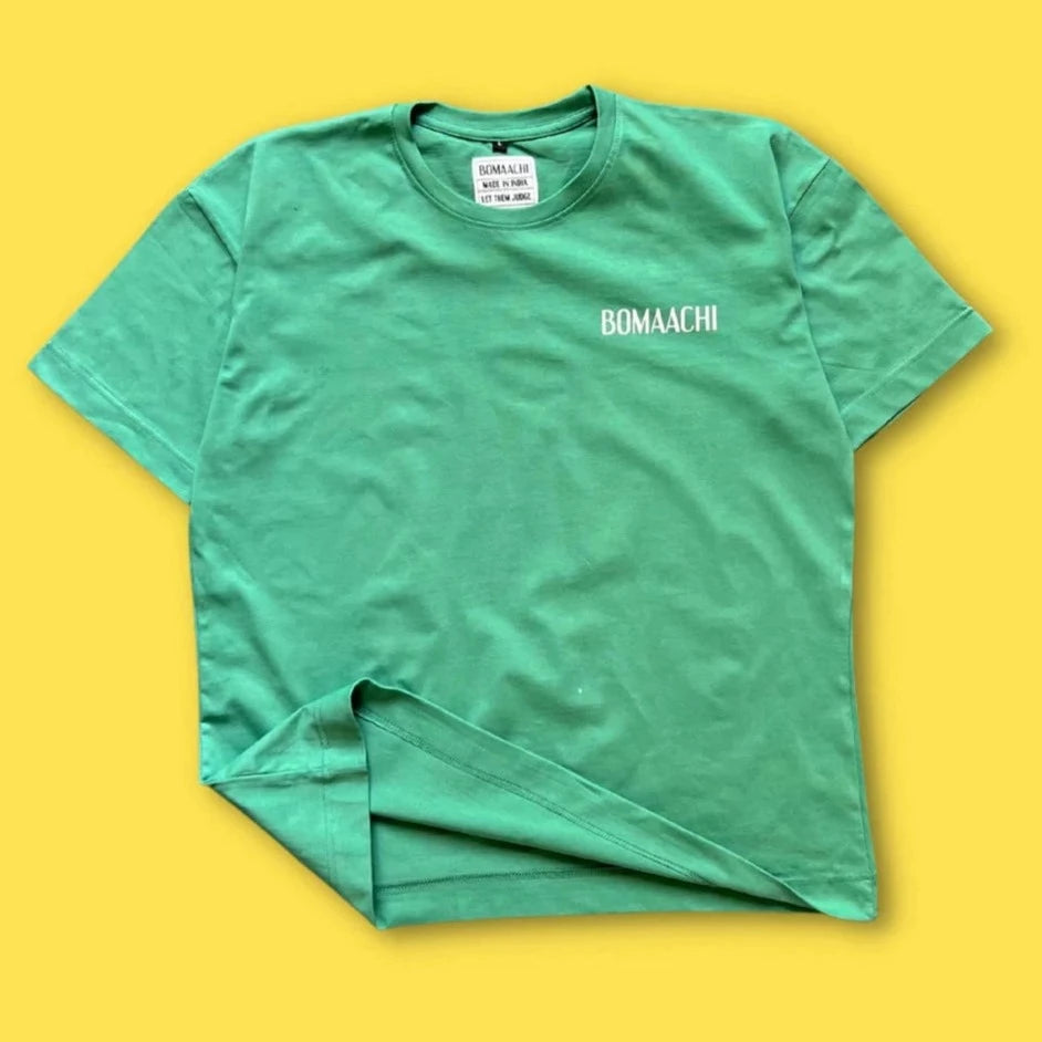 Bomaachi Unisex Oversized Blank Fab Green T-Shirt