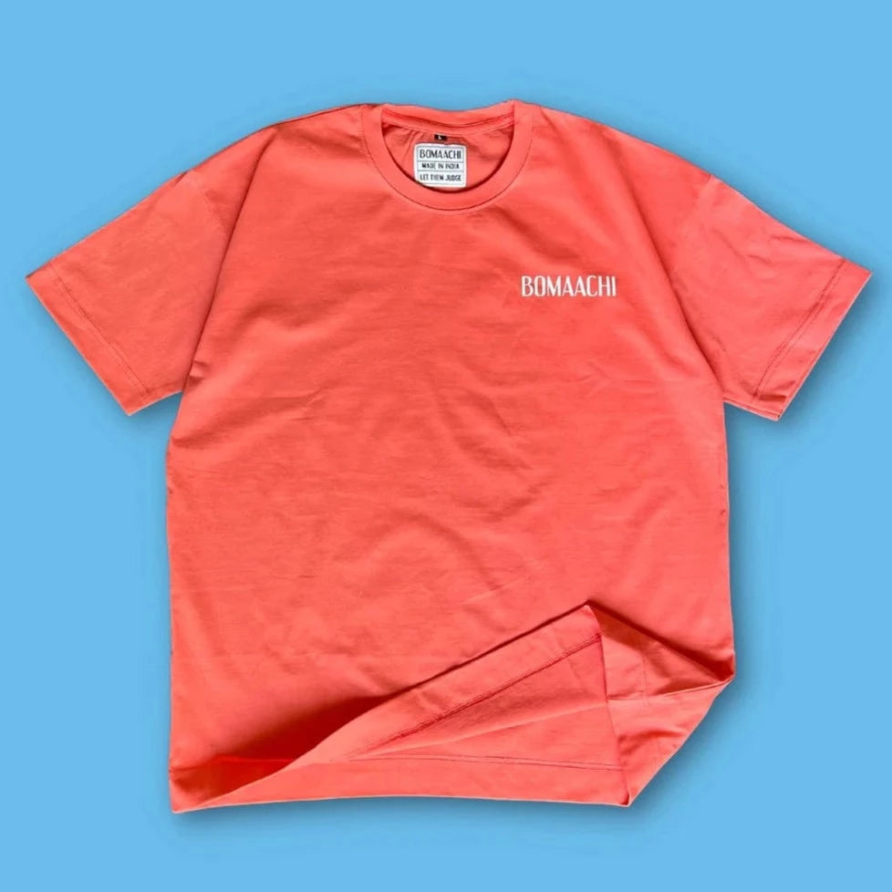 Bomaachi Unisex Oversized Blank Coral T-Shirt
