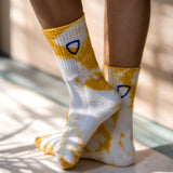 Styocks Tie & Dye Ankle Length Cushion Socks - Yellow