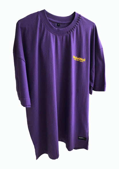 WalaWali Unisex 'Change Ain’t Subtle' Puff Print Oversize Purple Tee