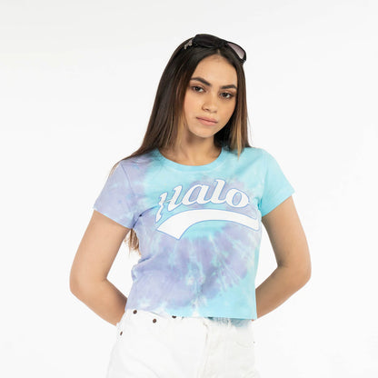 Halo Effect Women's Uni Logo Tie-Dye Cropped T-Shirt