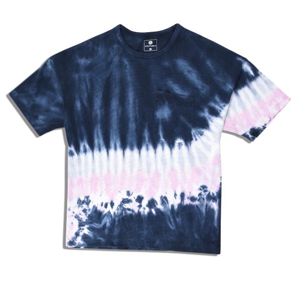 Front view of A Skating Monk Blue Tie-dye Oversize T-Shirt