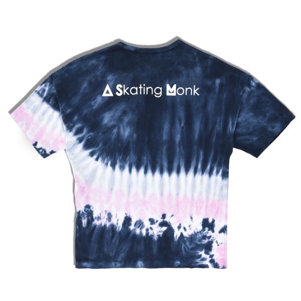 Back view of A Skating Monk Blue Tie-dye Oversize T-Shirt